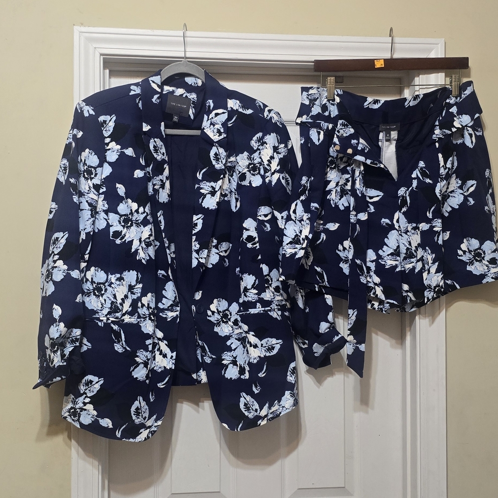 The Limited Navy and White Floral Jumpsuit